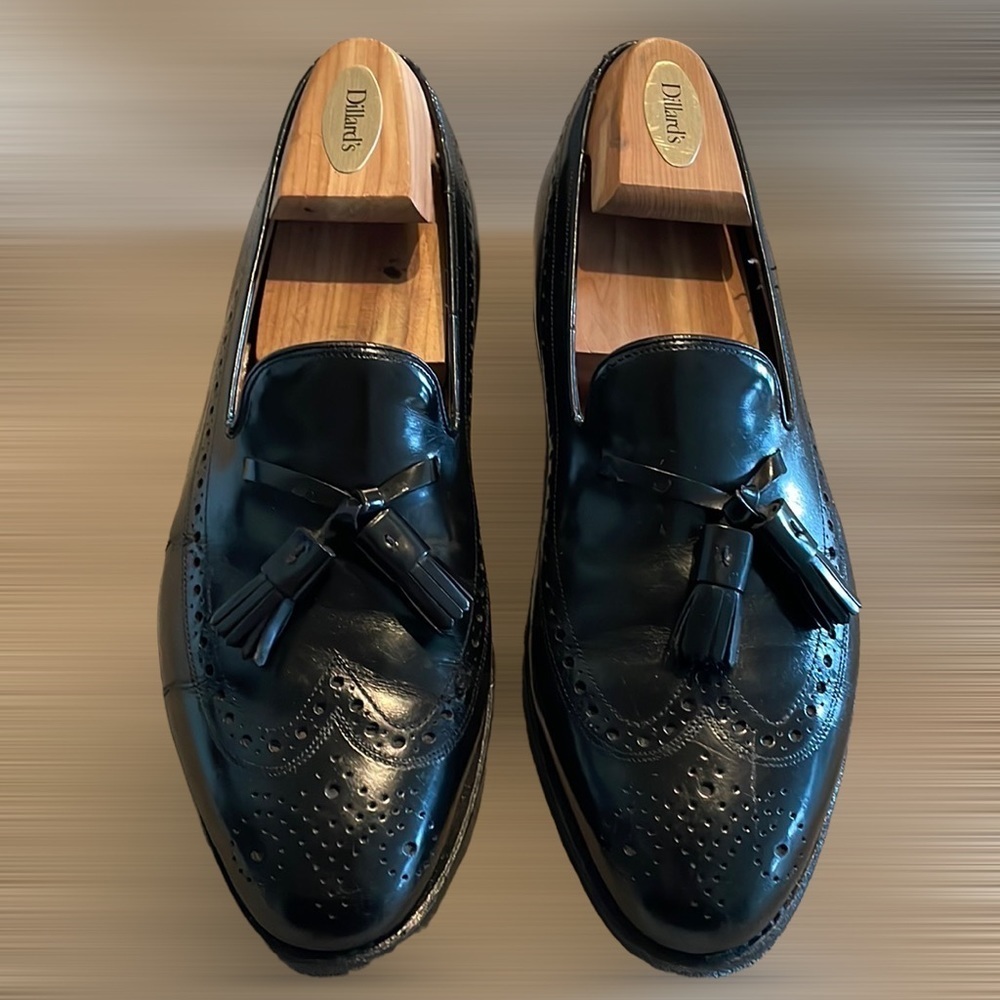 Johnston & Murphy Wingtip Tassel Slip-On Loafer Black
